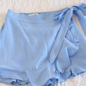 Women's Blue Wrap Shorts